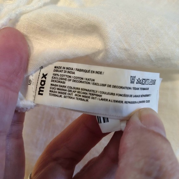 Cottagecore Ladder Lace Embroidery Blouse Womens 14 Button Up White Boho - Picture 6 of 11